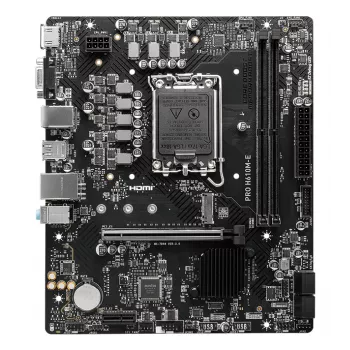 Pagrindinė plokštė MSI PRO H610M-E — Intel H610, LGA 1700, micro ATX, DDR5, 2x DIMM, max 96 GB, 2.5Gb LAN, HDMI, 4x SATA III