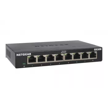 NETGEAR GS308-300PES tinklo jungiklis nevaldomas L2 Gigabit Ethernet (10/100/1000) juodas