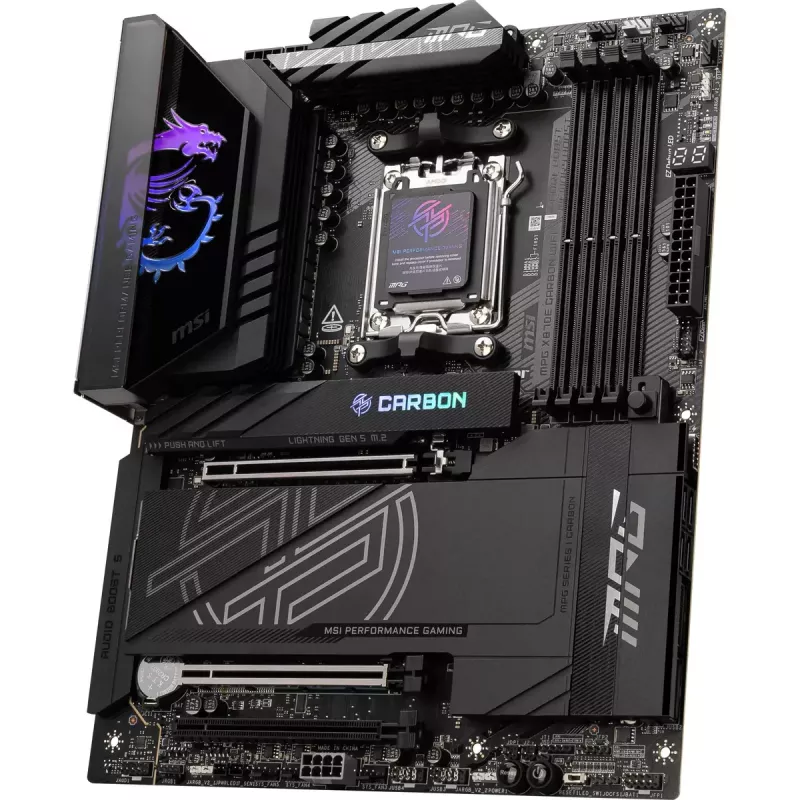 Motininė plokštė MSI MPG X870E CARBON WIFI – AMD X870E, lizdas AM5, ATX, DDR5 iki 256 GB, Wi‑Fi 7