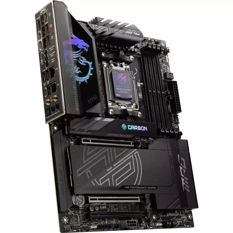 Motininė plokštė MSI MPG X870E CARBON WIFI – AMD X870E, lizdas AM5, ATX, DDR5 iki 256 GB, Wi‑Fi 7