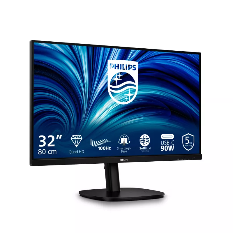 Philips 32B2U3601/00 kompiuterio monitorius 80 cm (31,5 colio) 2560 x 1440 pikselių Quad HD juodas