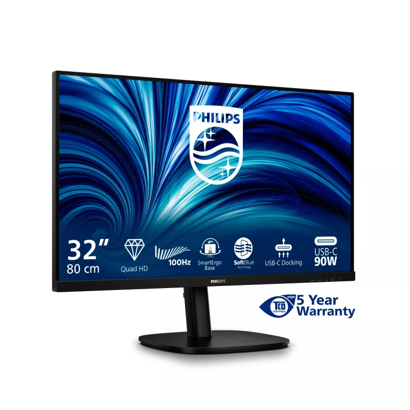 Philips 32B2U3601/00 kompiuterio monitorius 80 cm (31,5 colio) 2560 x 1440 pikselių Quad HD juodas