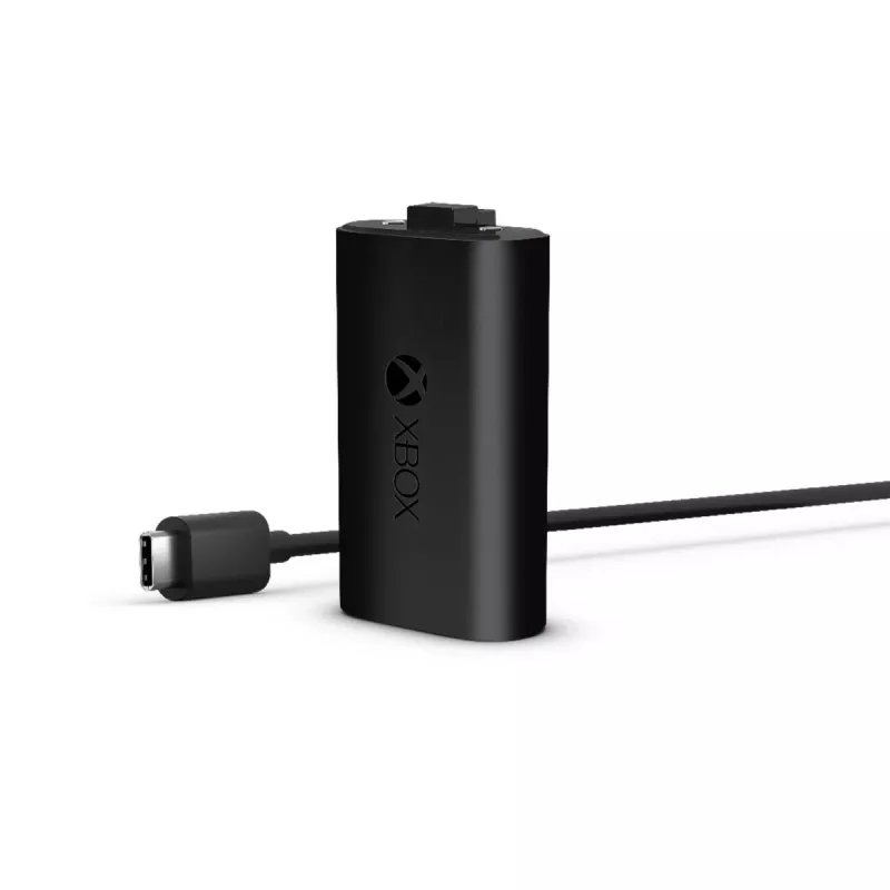 Įkrovimo rinkinys Microsoft Xbox One Play & Charge Kit – įkraunama baterija su USB Type-C laidu, juoda, matinė