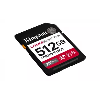 Kingston Technology 512GB Canvas React Plus SDXC UHS-II 280R/150W U3 V60 atminties kortelė Full HD/4K
