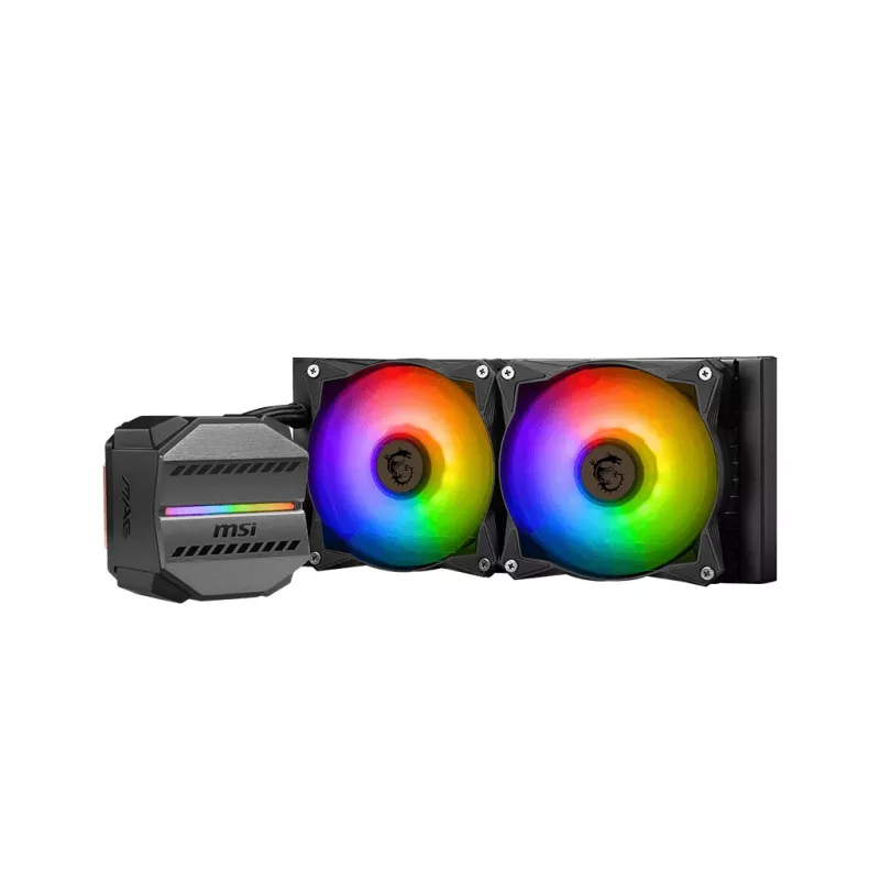 MSI MAG Coreliquid M240 procesoriaus vandens aušintuvas 240 mm, 2x120 mm ventiliatoriai, ARGB, juodas