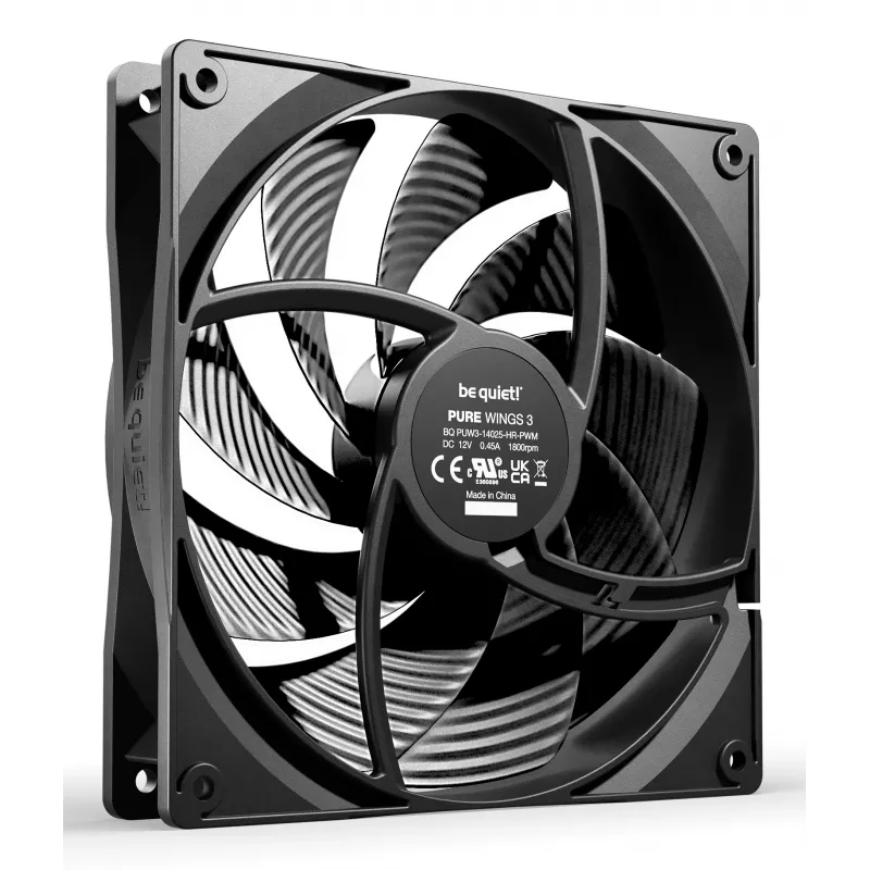 be quiet! Pure Wings 3 140mm PWM high-speed Triple Pack – 3 vnt. 14 cm kompiuterio korpuso ventiliatoriai, juodi