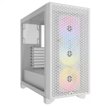 CORSAIR 3000D RGB Airflow Baltas vidutinis bokštas ATX korpusas
