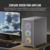 CORSAIR 3000D RGB Airflow Baltas vidutinis bokštas ATX korpusas