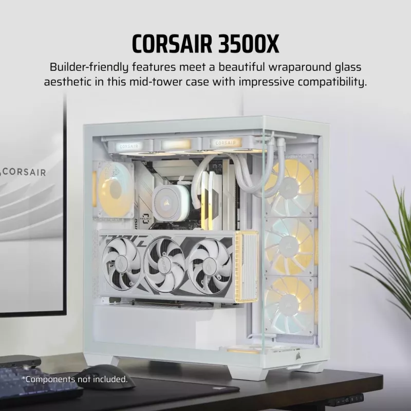 CORSAIR 3500X vidutinis bokštas - baltas
