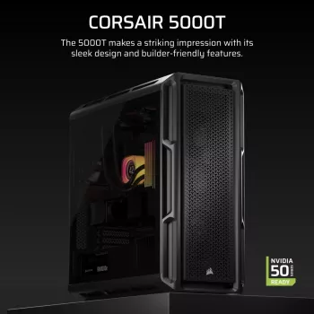 CORSAIR 5000T vidutinis bokštas – aukšto našumo korpusas (juodas)