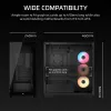 PC korpusas CORSAIR 3500X RS-R ARGB – juodas, grūdintas stiklas, tinka ATX/EATX/Micro-ITX, 3x120 mm priekiniai ventiliatoriai