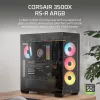 PC korpusas CORSAIR 3500X RS-R ARGB – juodas, grūdintas stiklas, tinka ATX/EATX/Micro-ITX, 3x120 mm priekiniai ventiliatoriai