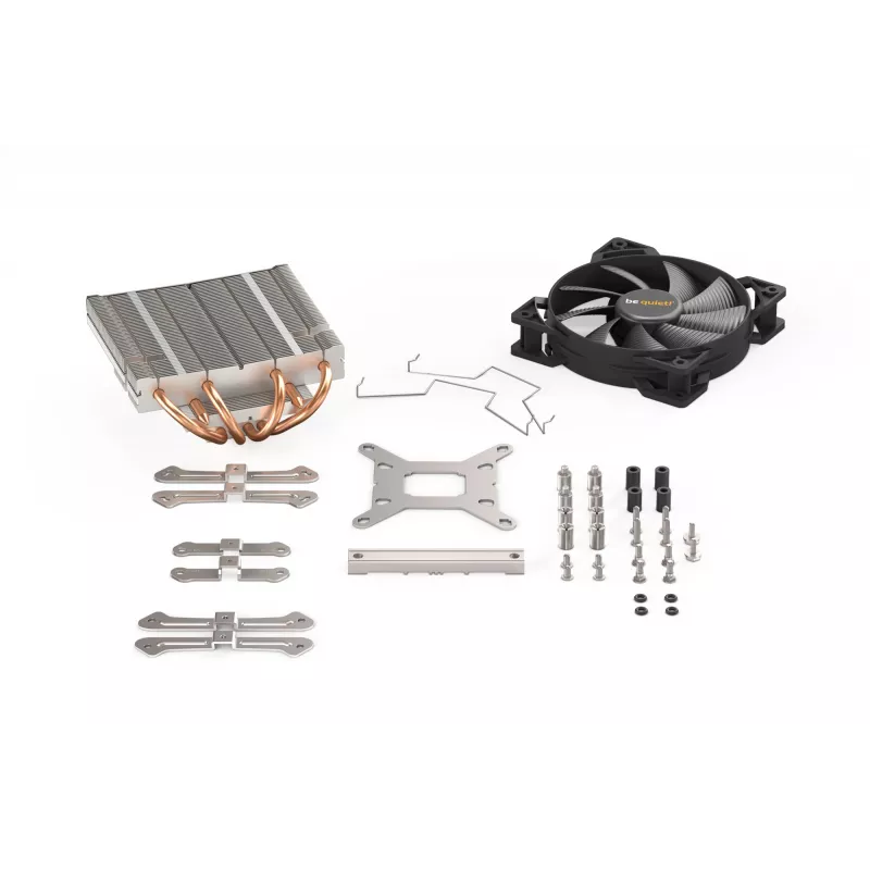 be quiet! Shadow Rock LP procesoriaus aušinimas oru, 120 mm ventiliatorius, Intel LGA1700/1200/1150/1151/1155/2011 Square ILM, AMD AM5/AM4/AM3(+)/AM2(+)/FM1/FM2(+), 130 W TDP, 75,4 mm aukščio