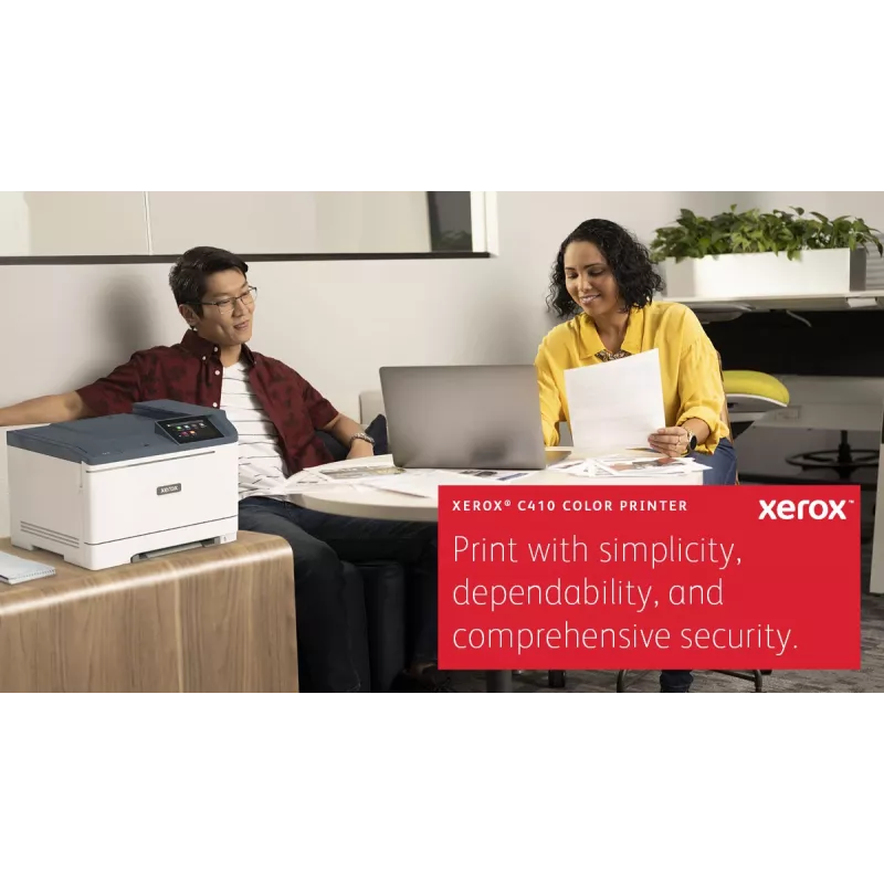 Xerox C410 A4 spalvotas lazerinis spausdintuvas, 40 ppm, automatinis dvipusis spausdinimas, PS3, PCL5e/6, 2 padėklai, 251 lapas