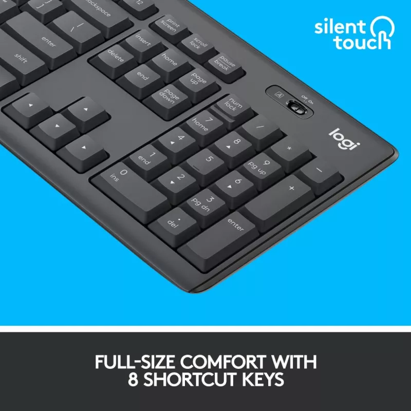 LOGITECH MK295 Tylus belaidis rinkinys Graphite AZERTY Belgijos