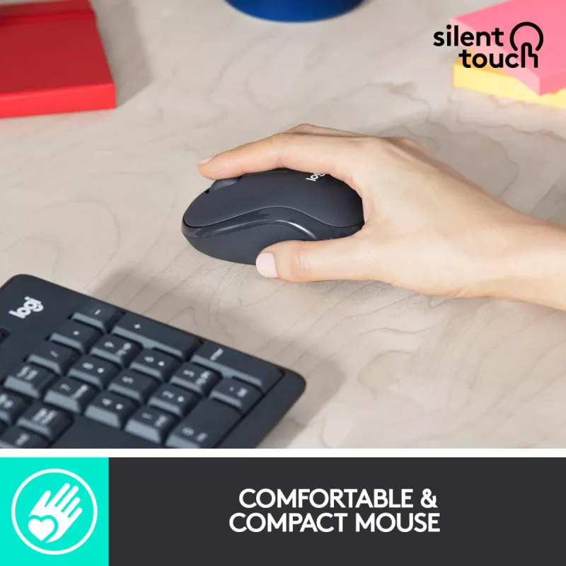 LOGITECH MK295 Tylus belaidis rinkinys Graphite AZERTY Belgijos
