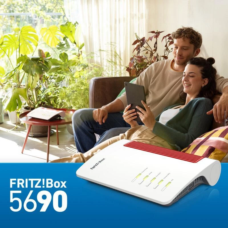 FRITZ!Box 5690 belaidis maršrutizatorius 2.5 Gigabit Ethernet dviejų juostų (2,4 GHz / 5 GHz) raudonas, baltas