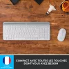 LOGITECH MK470 – belaidis klaviatūros ir pelės rinkinys, offwhite, AZERTY prancūzų išdėstymas