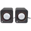 Manhattan 2600 Series garsiakalbių sistema, mažas dydis, didelis garsas, du garsiakalbiai, stereo, USB maitinimas, išėjimas: 2x 3W, 3,5 mm lizdas garsui, įmontuotas garsumo valdymas, kabelis 0,9 m, juoda, trejų metų garantija