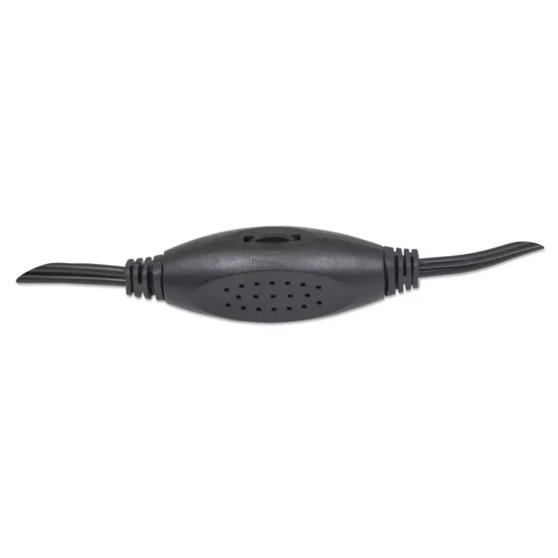 Manhattan 2600 Series garsiakalbių sistema, mažas dydis, didelis garsas, du garsiakalbiai, stereo, USB maitinimas, išėjimas: 2x 3W, 3,5 mm lizdas garsui, įmontuotas garsumo valdymas, kabelis 0,9 m, juoda, trejų metų garantija
