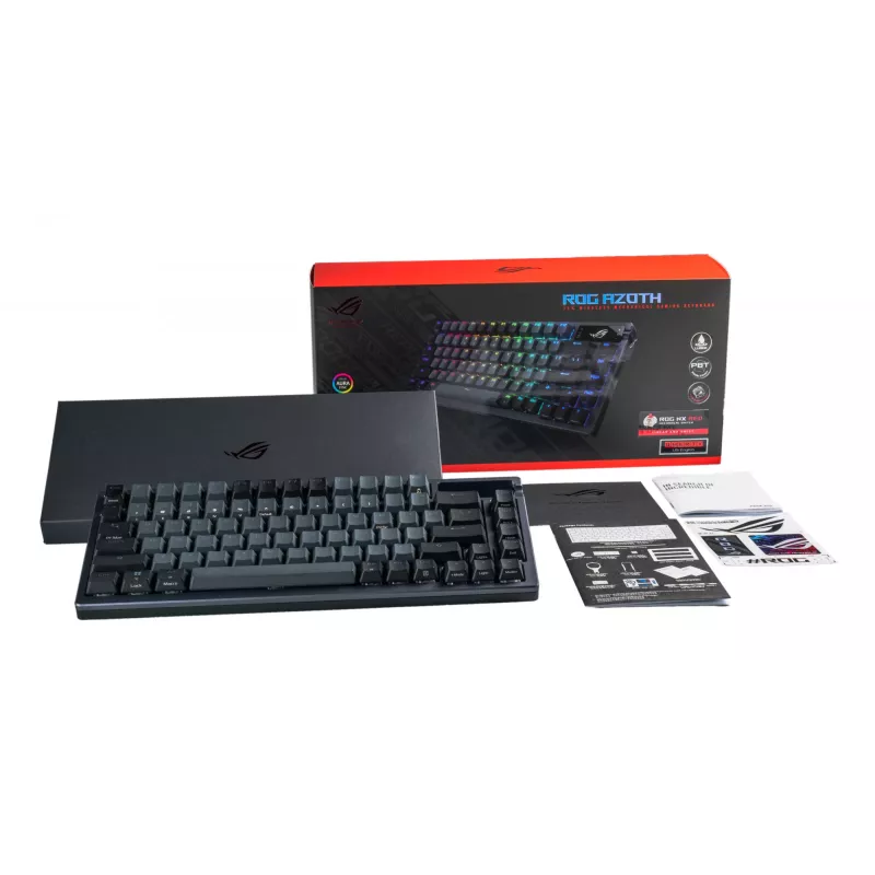ASUS ROG Azoth klaviatūra žaidimams USB + RF belaidė + Bluetooth QWERTY juoda
