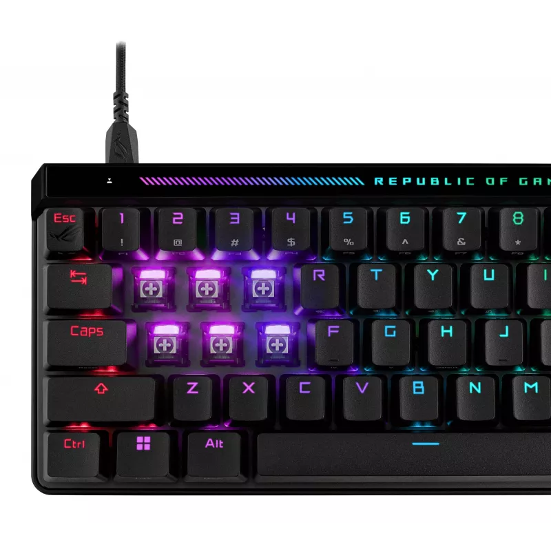 ASUS ROG Falchion Ace HFX kompaktiška žaidimų klaviatūra, USB, QWERTZ, juoda