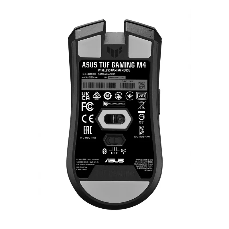 ASUS TUF Gaming M4 Wireless pelė dešinei rankai RF Wireless + Bluetooth optinė 12000 DPI