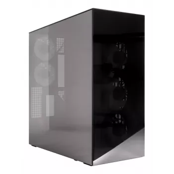 ARCTIC Xtender VG (Mirror Black) Premium E-ATX kompiuterio korpusas su vertikaliu vaizdo plokštės montavimu