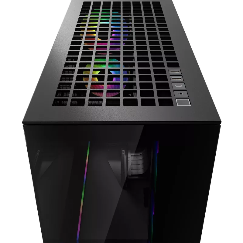 ARCTIC Xtender VG (Mirror Black) Premium E-ATX kompiuterio korpusas su vertikaliu vaizdo plokštės montavimu