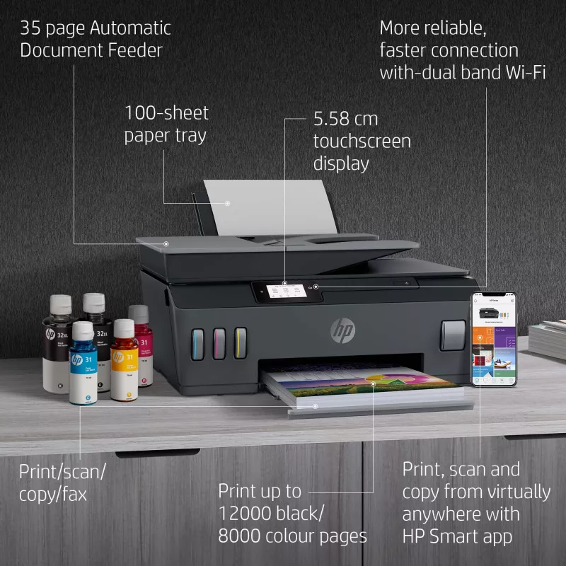 HP Smart Tank Plus 655 belaidis daugiafunkcis spausdintuvas, kopijavimo aparatas, skaitytuvas