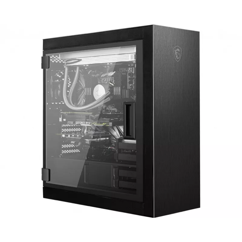 MSI MPG SEKIRA 500P Full Tower žaidimų kompiuterio korpusas 'Juodas, 4x 120mm PWM ventiliatoriai, USB Type-C, grūdintas stiklas, E-ATX, ATX, mATX, mini-ITX'
