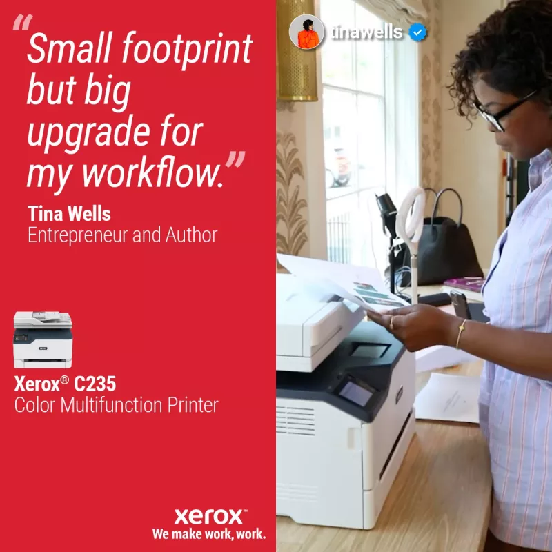 Xerox C235 A4 spalvotas daugiafunkcis spausdintuvas, 22 ppm, belaidis, kopijavimas/spausdinimas/nuskaitymas/faksas, PS3, PCL5e/6, ADF, 2 padėklai, 251 lapas