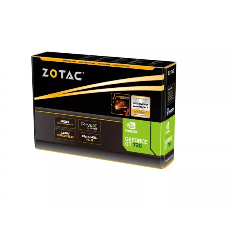 ZOTAC GeForce GT 730 4 GB GDDR3 vaizdo plokštė, PCI-E 2.0 x16, DVI/HDMI/VGA, 902 MHz, 2560x1600
