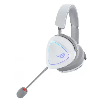 Ausinės ASUS ROG Delta II belaidės ir laidinės, žaidimų, USB Type-C, Bluetooth, baltos