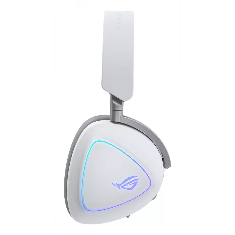 Ausinės ASUS ROG Delta II belaidės ir laidinės, žaidimų, USB Type-C, Bluetooth, baltos