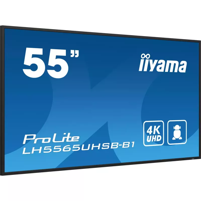iiyama LH5565UHSB-B1 – 54,6 col. LED ekranas su kiosko dizainu, 4K Ultra HD, 800 cd/m², Android 11, 24/7