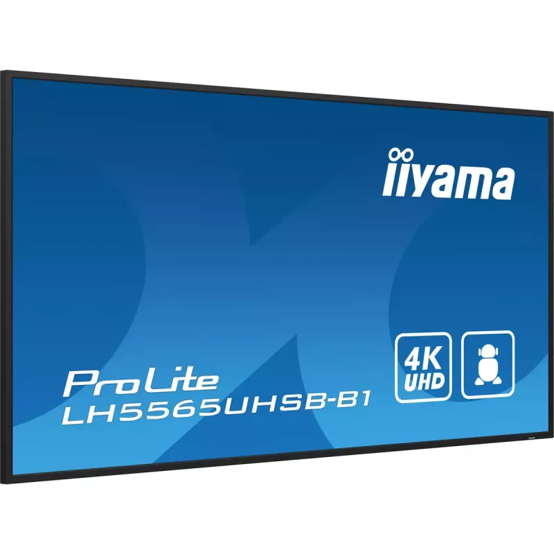 iiyama LH5565UHSB-B1 – 54,6 col. LED ekranas su kiosko dizainu, 4K Ultra HD, 800 cd/m², Android 11, 24/7