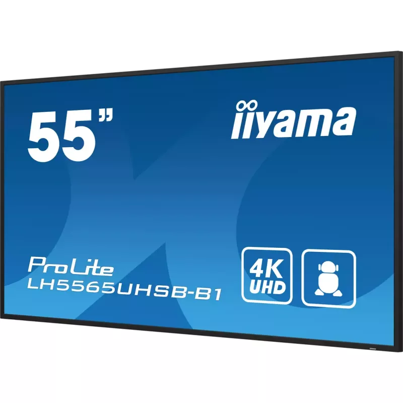 iiyama LH5565UHSB-B1 – 54,6 col. LED ekranas su kiosko dizainu, 4K Ultra HD, 800 cd/m², Android 11, 24/7