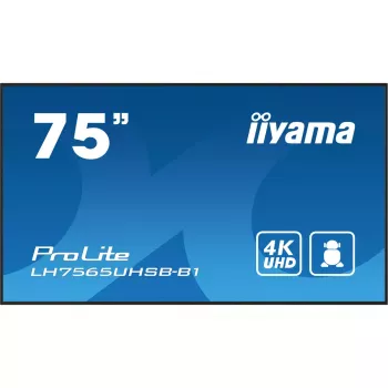 iiyama LH7565UHSB-B1 Signage ekranas su kiosko dizainu 189,2 cm (74,5 colio) LED Wi-Fi 800 cd/m² 4K Ultra HD juodas, integruotas procesorius Android 11, 24/7