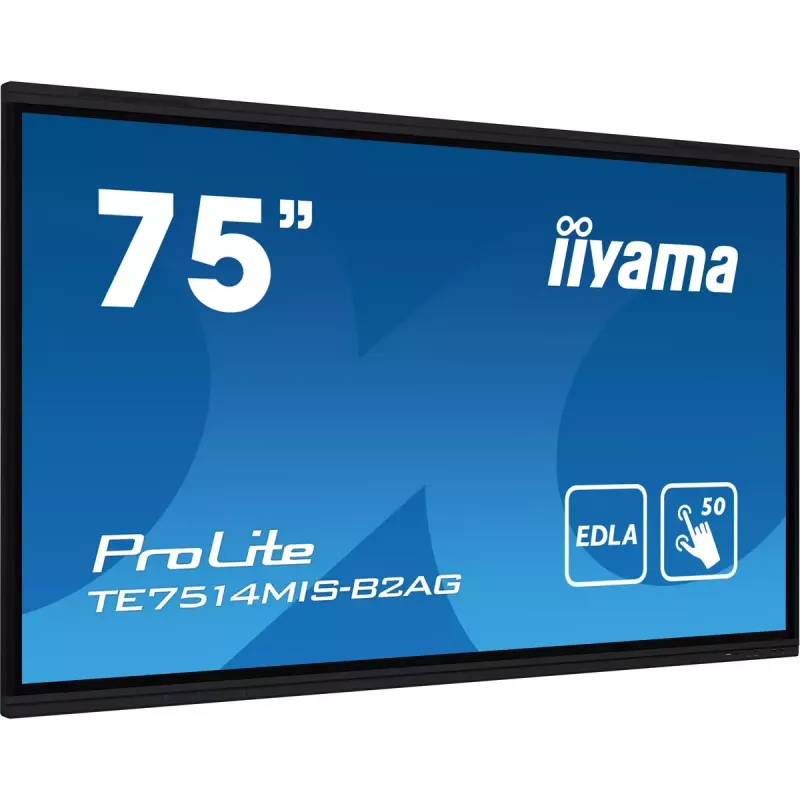 iiyama PROLITE TE7514MIS-B2AG Kiosk dizainas 190,5 cm (75 colių) LCD su Wi-Fi 435 cd/m² 4K Ultra HD juodas liečiamas ekranas su integruotu procesoriumi Android 24/7