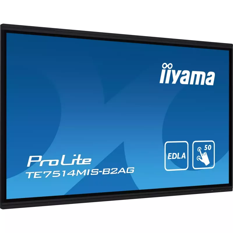 iiyama PROLITE TE7514MIS-B2AG Kiosk dizainas 190,5 cm (75 colių) LCD su Wi-Fi 435 cd/m² 4K Ultra HD juodas liečiamas ekranas su integruotu procesoriumi Android 24/7