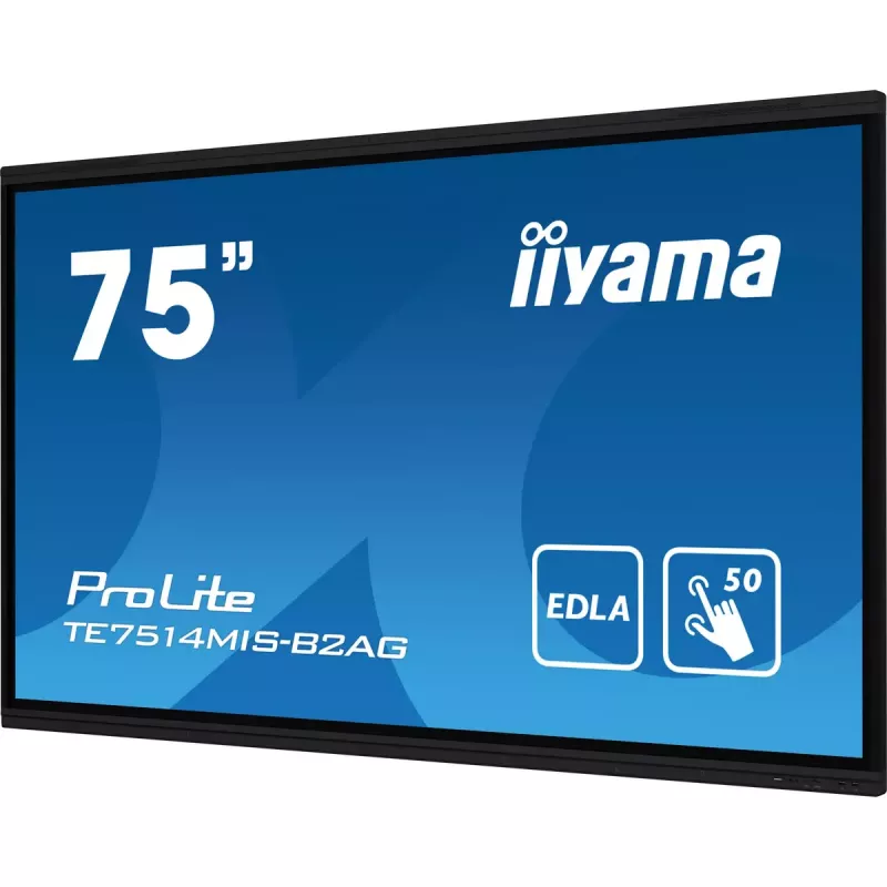 iiyama PROLITE TE7514MIS-B2AG Kiosk dizainas 190,5 cm (75 colių) LCD su Wi-Fi 435 cd/m² 4K Ultra HD juodas liečiamas ekranas su integruotu procesoriumi Android 24/7