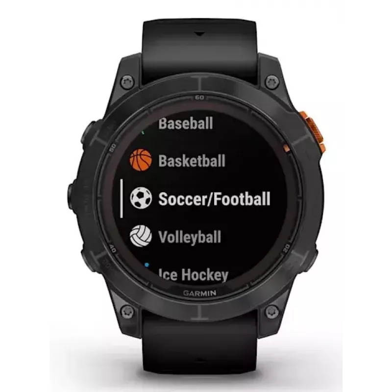 Išmanusis laikrodis GARMIN fēnix 7 Pro Solar Edition — 47 mm korpusas, 1,3 colio MIP jutiklinis ekranas, 32 GB, GPS, Wi‑Fi, Bluetooth, juodas silikoninis dirželis