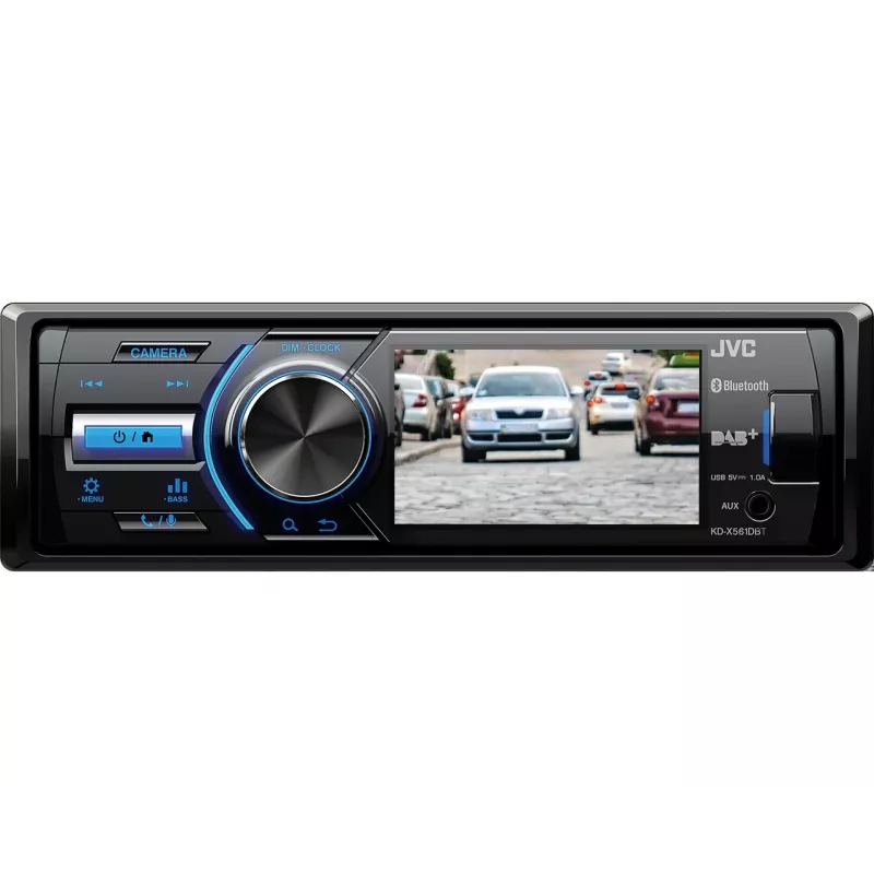 JVC KD-X561DBT automobilinis medijos imtuvas, juodas/mėlynas, 180 W, Bluetooth