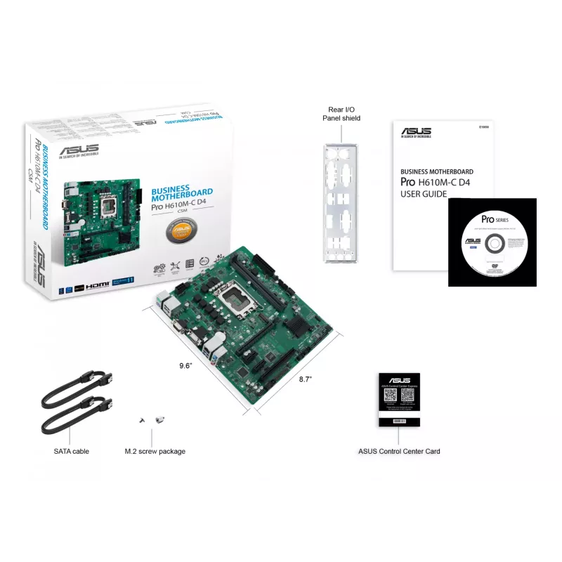 ASUS PRO H610M-C D4-CSM pagrindinė plokštė Intel H610 LGA 1700 micro ATX
