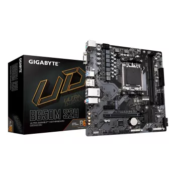 Pagrindinė plokštė GIGABYTE B650M S2H, AMD Ryzen 9000 serijos CPU, 5+2+2 fazių VRM, iki 6400MHz DDR5 (OC), 1xPCIe 4.0 M.2, GbE LAN, USB 3.2 Gen 1