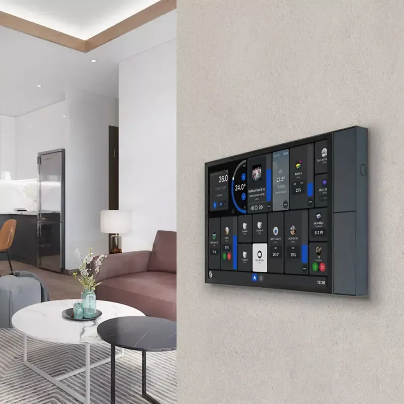 Valdymo skydelis sieninis Shelly Wall Display XL — 10.1 colio talpinis ekranas, 1280×752, Android, 1,8 GHz procesorius, 2 GB RAM, 100–240 V