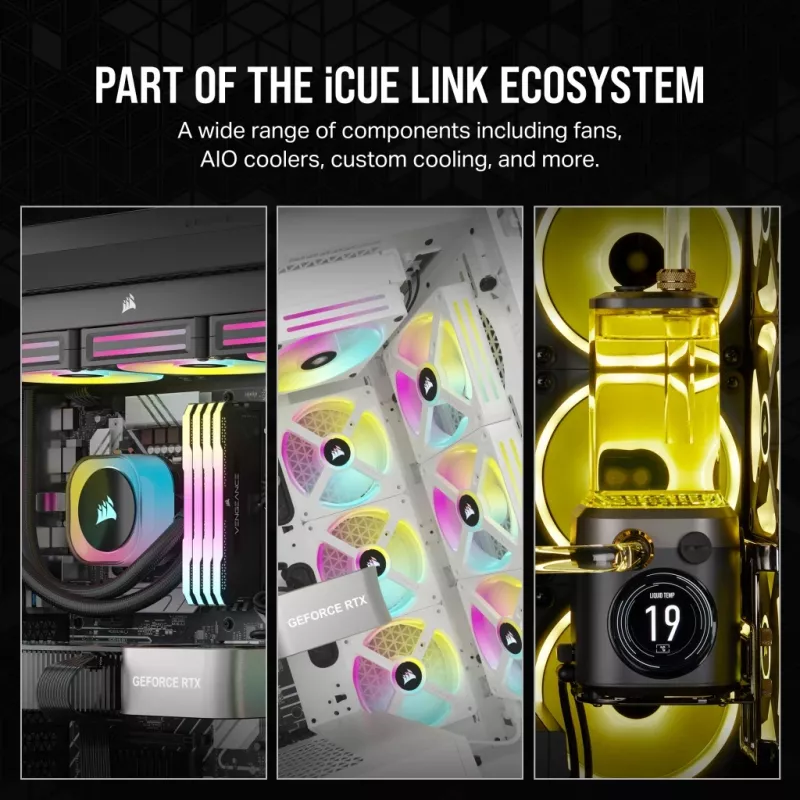 CORSAIR CPU aušintuvas - Icue Link H100I RGB skysčio aušintuvas - Baltas