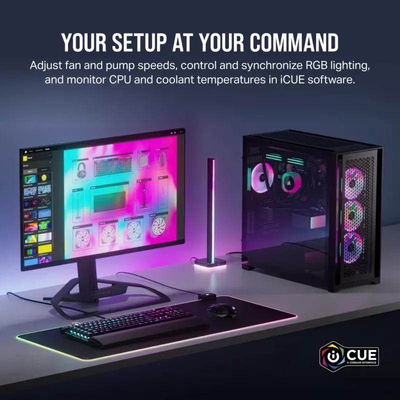CORSAIR CPU aušintuvas - Icue Link H100I RGB skysčio aušintuvas - Baltas