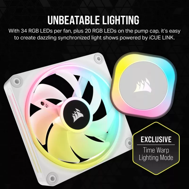 CORSAIR CPU aušintuvas - Icue Link H100I RGB skysčio aušintuvas - Baltas